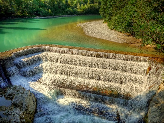 Lech River Bavaria Weir